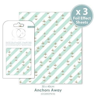 Decoupage Papers Anchors Away 35x40cm p/3vel  