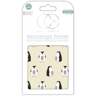 Decoupage papier pinguin 35x40cm 3/vel