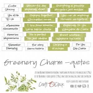 Quotes die cuts greenery charm p/set