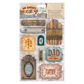 Die cuts Toppers &amp; Sentiments 2pk A5 mr smith p/set