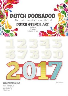 Dutch Stencil Art Nummers 0-9 A4 p/st