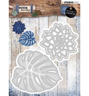 Stans embossing Denim Saturdays nr.134 bladeren 106x113mm p/st