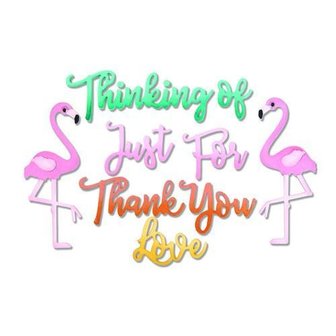 Stans thinlits Phrases Thank You &amp; Flamingo Jen long p/11st