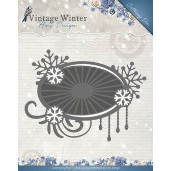 Stans Vintage Winter Snowflake Swirl Label p/st