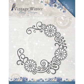 Stans Vintage Winter Snowflake Swirl Round p/st