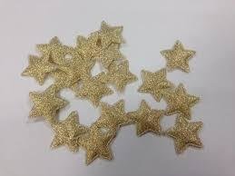 Confetti goud sterren verdikt stof glitter 2cm p/50st