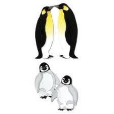 Stickers pinguins 11x4.5cm p/vel 3D embellishment