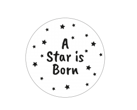 Stickers a star is born met sterretjes 45mm p/20st wit