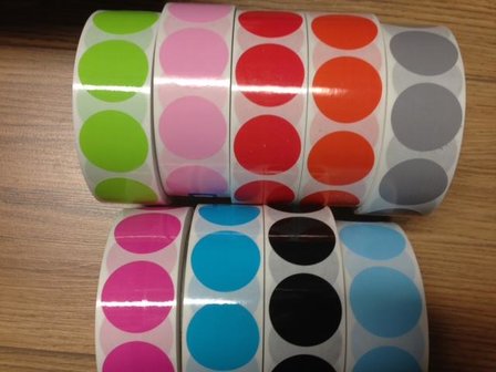 Stickers assorti kleuren 30mm p/100st
