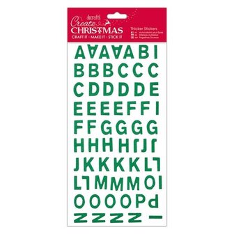 Stickers christmas woorden alfabet glitter p/st groen