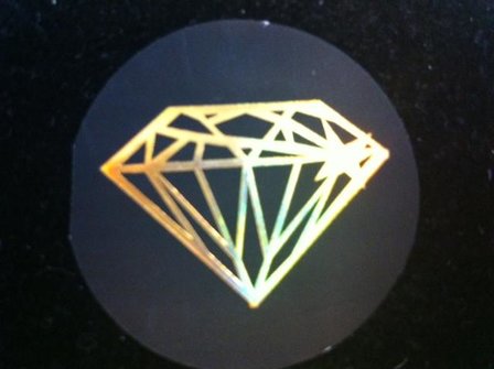 Stickers zwart diamant p/20st goud