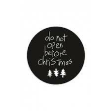 Stickers Do not open before Christmas zwart 45mm p/10st