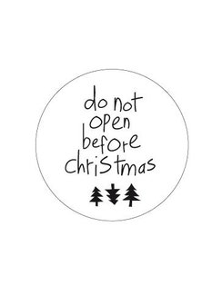 Stickers Do not open before Christmas wit 45mm p/10st