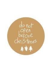 Stickers Do not open before Christmas goud 45mm p/10st