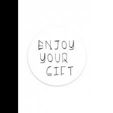 Stickers enjoy your gift 45mmp/10st wit