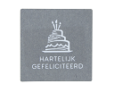 Stickers hartelijk gefeliciteerd grijs p/20st met witte taart
