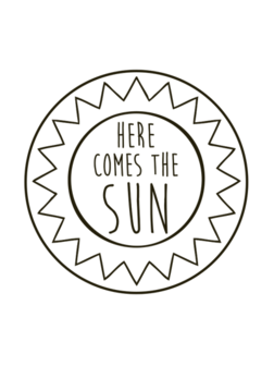 Stickers here comes the sun wit 40mm p/10st
