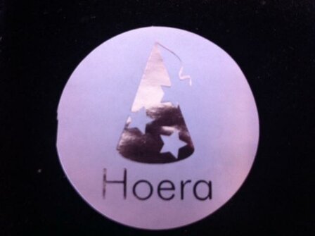 Stickers wit Hoera! p/20st
