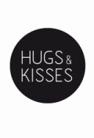 Stickers hugs and kisses 44mm p/10st zwart