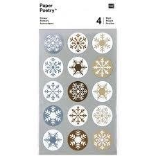 Stickers ijs sterren wit/goud/zilver p/60st