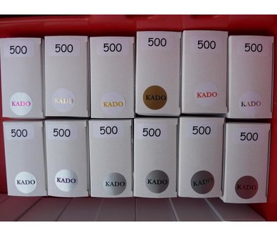Stickers zilver KADO groen p/500st