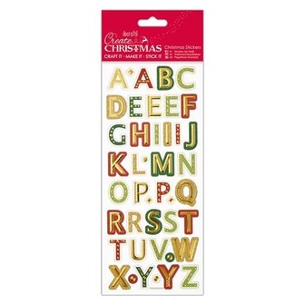 Stickers kerst alfabet p/set