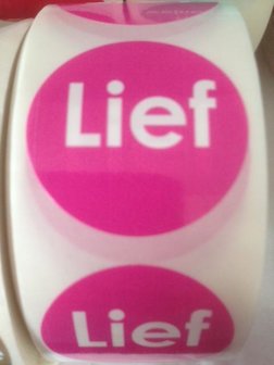 Stickers LIEF 3cm p/500st roze