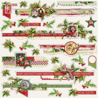 Cardstock Simple Vintage Christmas border 30.5x30.5cm p/set