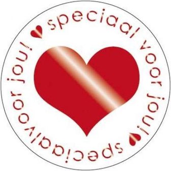 Stickers rood speciaal p/20st voor jou hartje in het midden