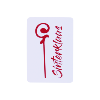 Stickers staf met rode Sinterklaas staf 35x50mm p/20st wit