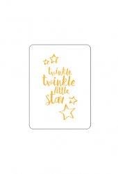 Stickers twinkle twinkle wit 32x43mm p/10st goud