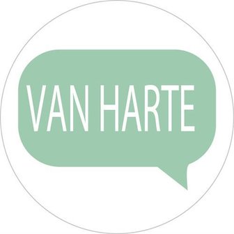 Stickers mintgrooen van harte in tekstballon 35mm p/20st