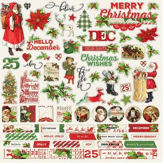 Cardstock Vintage Christmas 30.5x30.5cm p/vel
