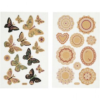 Stickers vlinders 10x16cm p/4vel