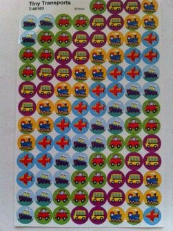 Stickers voertuig  1.1 cm inhoud 100 stuks