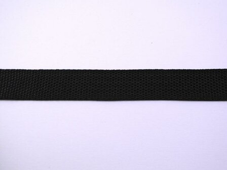 Tassenband zwart 25mm p/mtr Polypropylene 