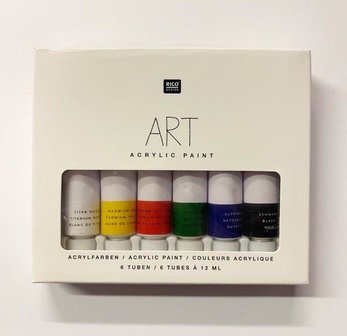 Verf ArtAcrylic set 6 primaire kleuren tubes 12ml p/6st