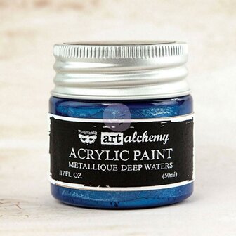 Verf blauw ArtAlchemy Acrylic Paint Metallique Deep waters p/50ml