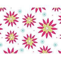 Vloeipapier bloemen roze/groen 50x75cm p/12vel