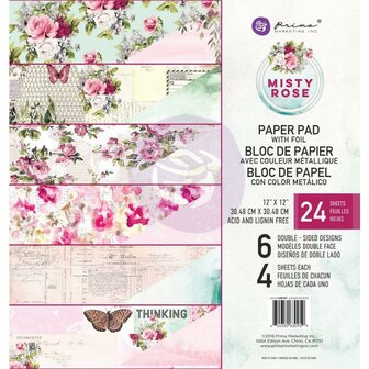 Paper pad 30.5x30.5cm misty Rose p/24vel