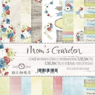 Paper pad Mom&#039;s Garden 15.25x15.25cm p/18vel