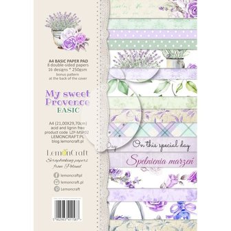 Paper pad A4 My Sweet Provence p/16vel