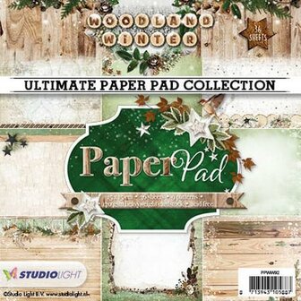Paper pad nr.92 woodland winter 15x15cm p/36vel