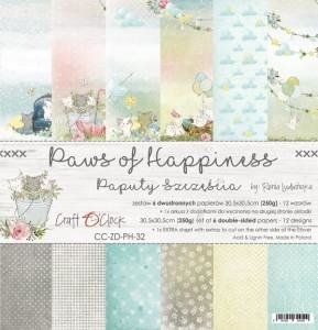 Paper pad Paws of happiness 30.5x30.5cm p/6vel