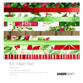 Paper pad Peace &amp; joy 16.5x16.5cm p/set