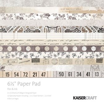 Paper pad Pen &amp; ink 16.5x16.5cm p/set