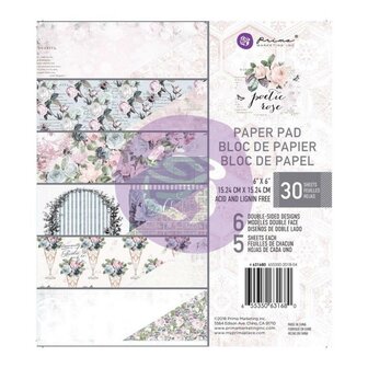 Paper pad Poetic Rose 15x15cm p/30vel