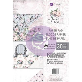 Paper pad Poetic Rose A4 p/30vel