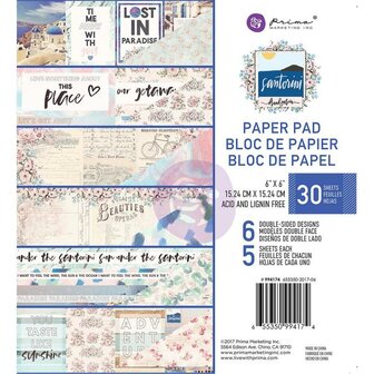 Paper pad 15x15cm Santorini p/30vel