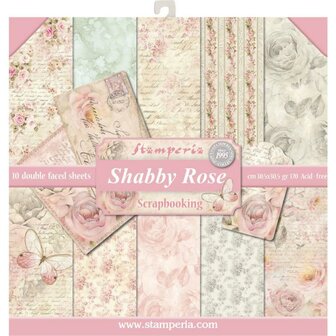 Paper pad 30.5x30.5cm Shabby Rose p/10vel